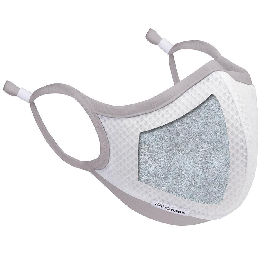 White Mesh Mask with Gray Trim 