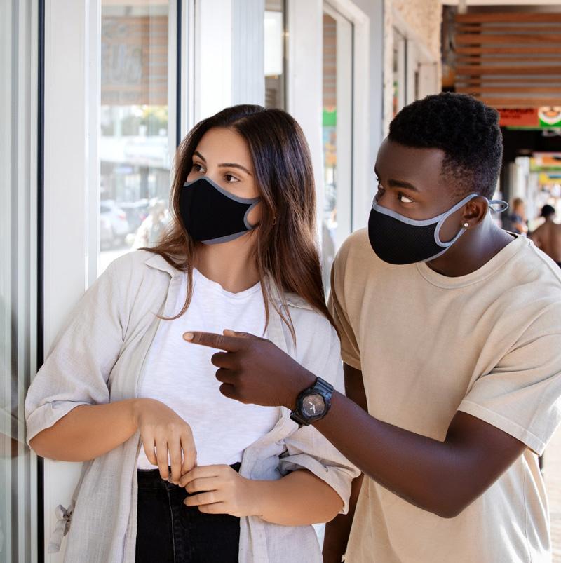Black Mesh Mask w/ Gray Trim